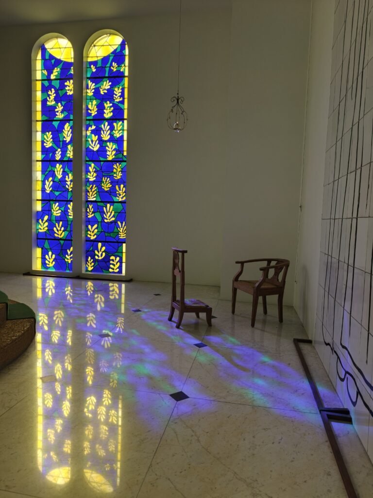 Matisse chapel with stain glass windows