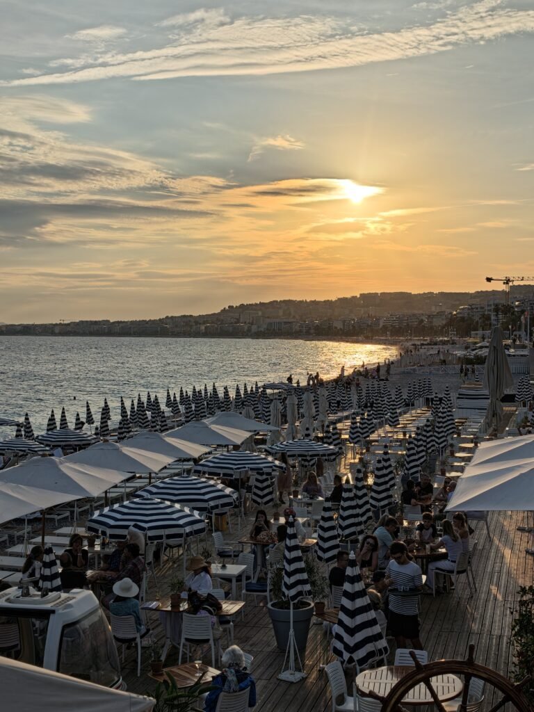 Nice sunset and beach club