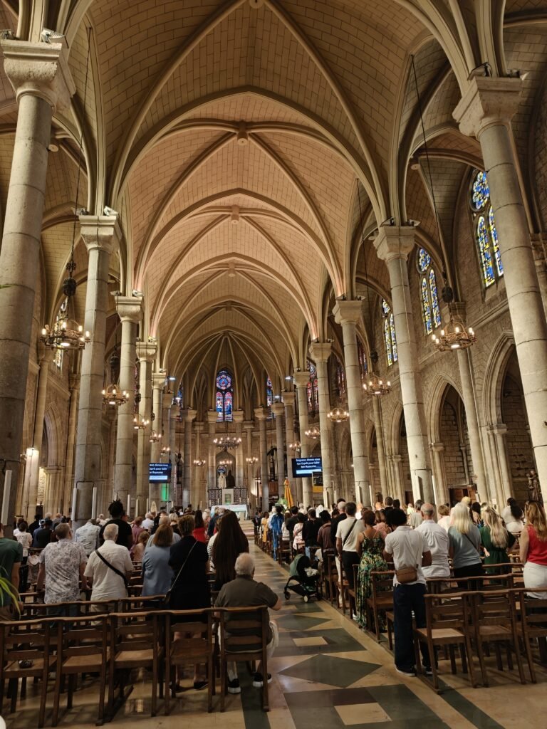 mass at Nice Notre Damm cathedral
